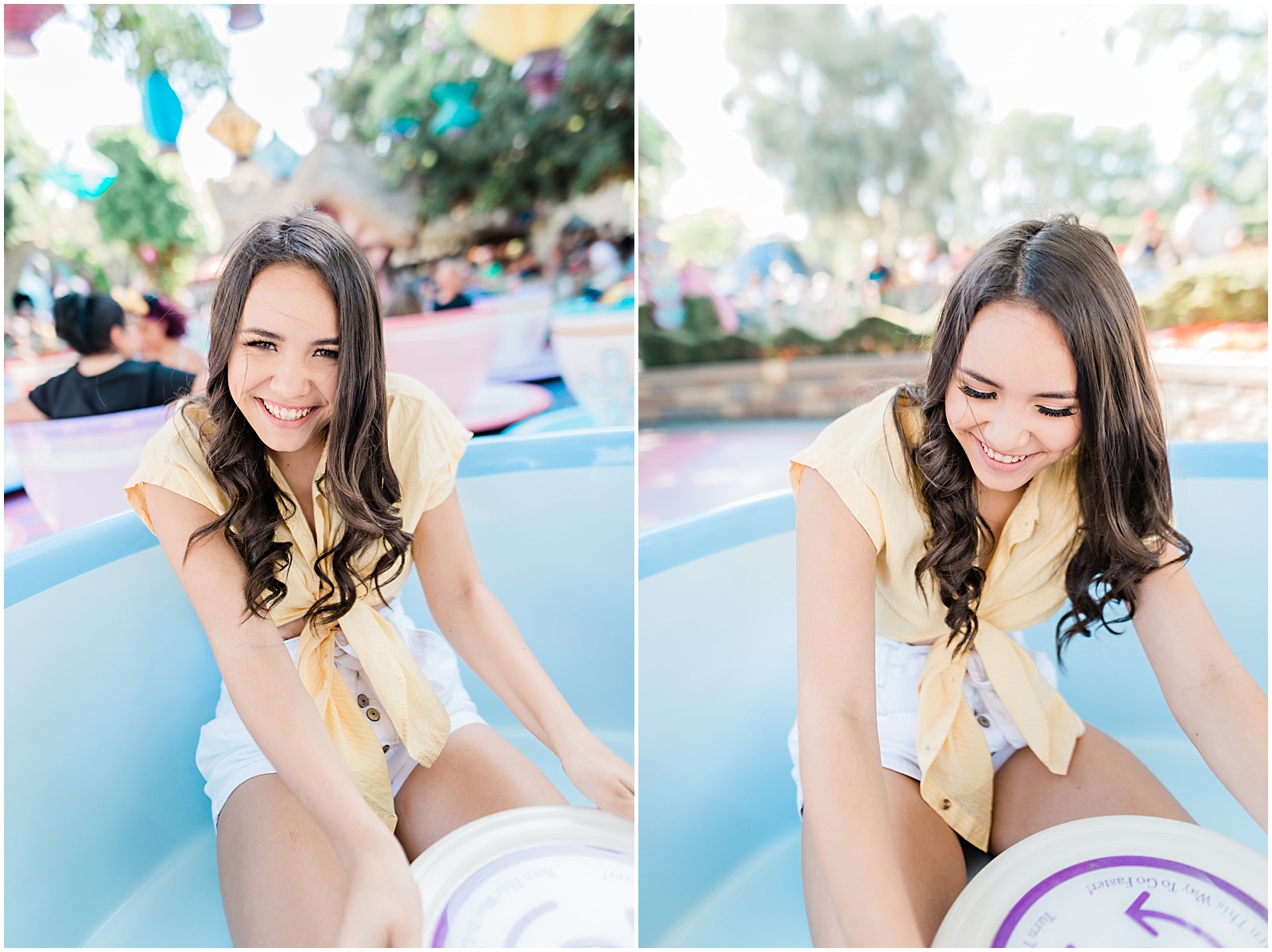 Disneyland Tea Cups Senior Session.  Images by Mollie Jane Photography. To see more go to www.molliejanephotography.com.