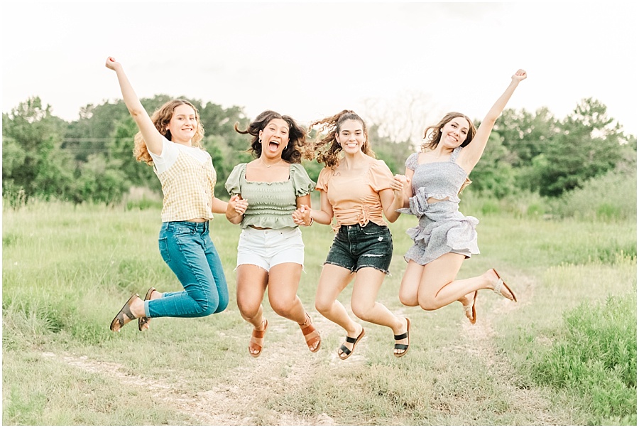 Jumping during your senior session in Houston Texas