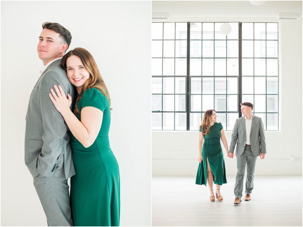 Jacksonville Engagement Session in a studio