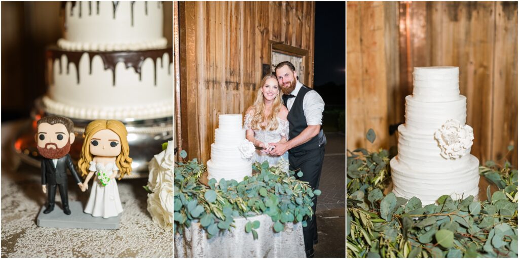 Bride and groom cut the cake at their Jacksonville wedding