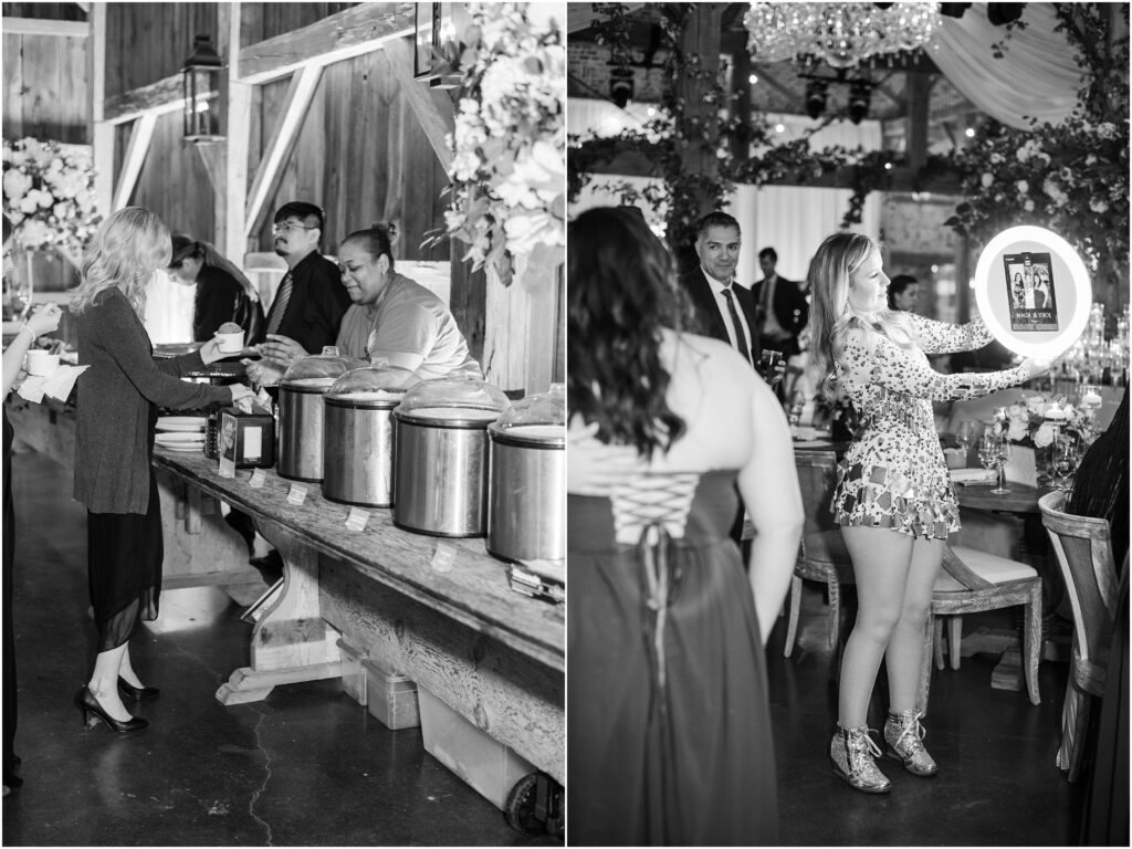 Jacksonville Wedding Reception with food stations and guest activities