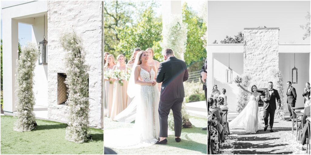 Jacksonville wedding with white roses and baby's breath