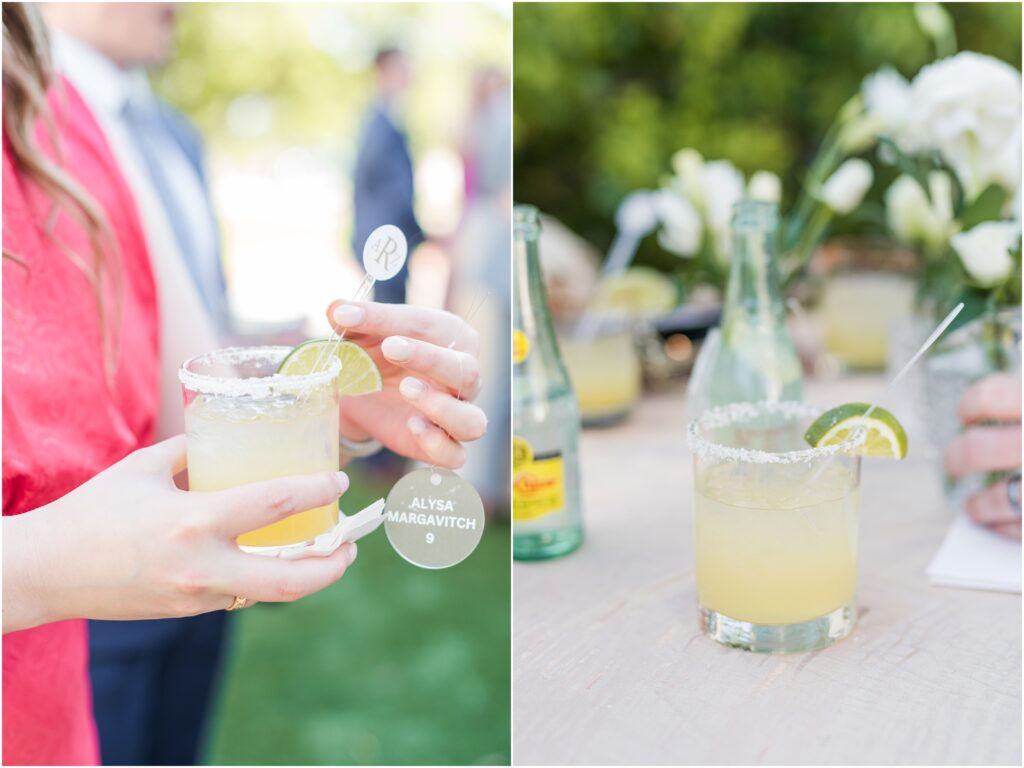 Specialty drinks during cocktail hour at a St. Augustine wedding