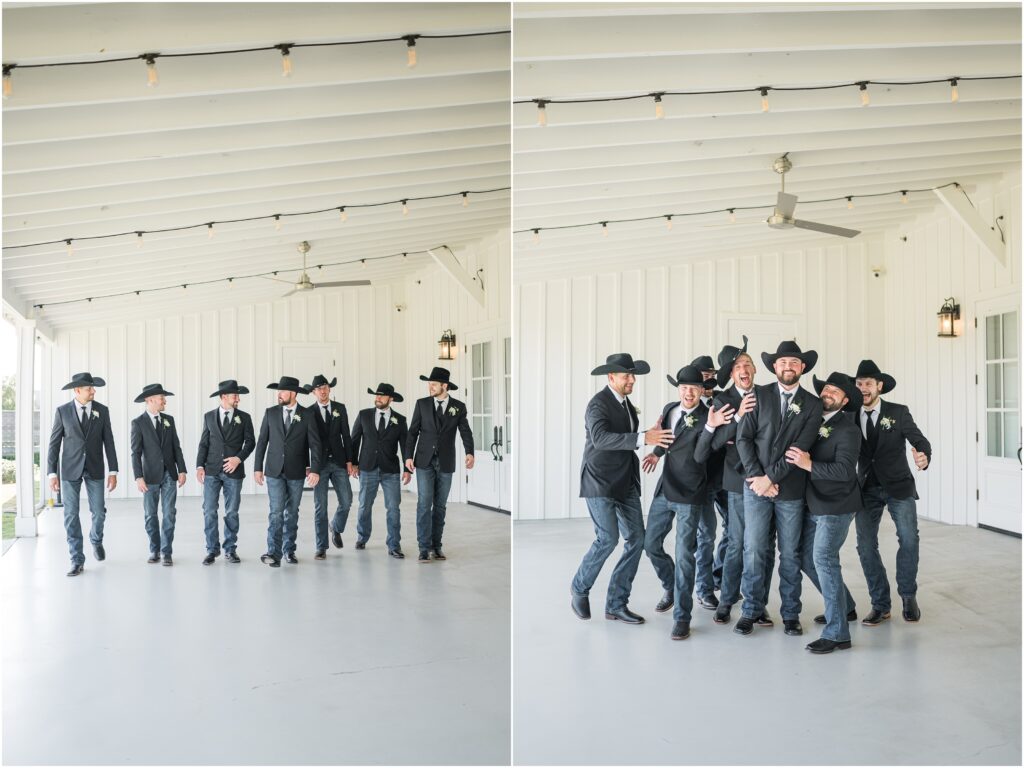 fun groomsmen poses for Jacksonville wedding photographers