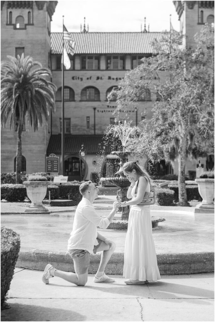 Proposing in the Lightner museum courtyard