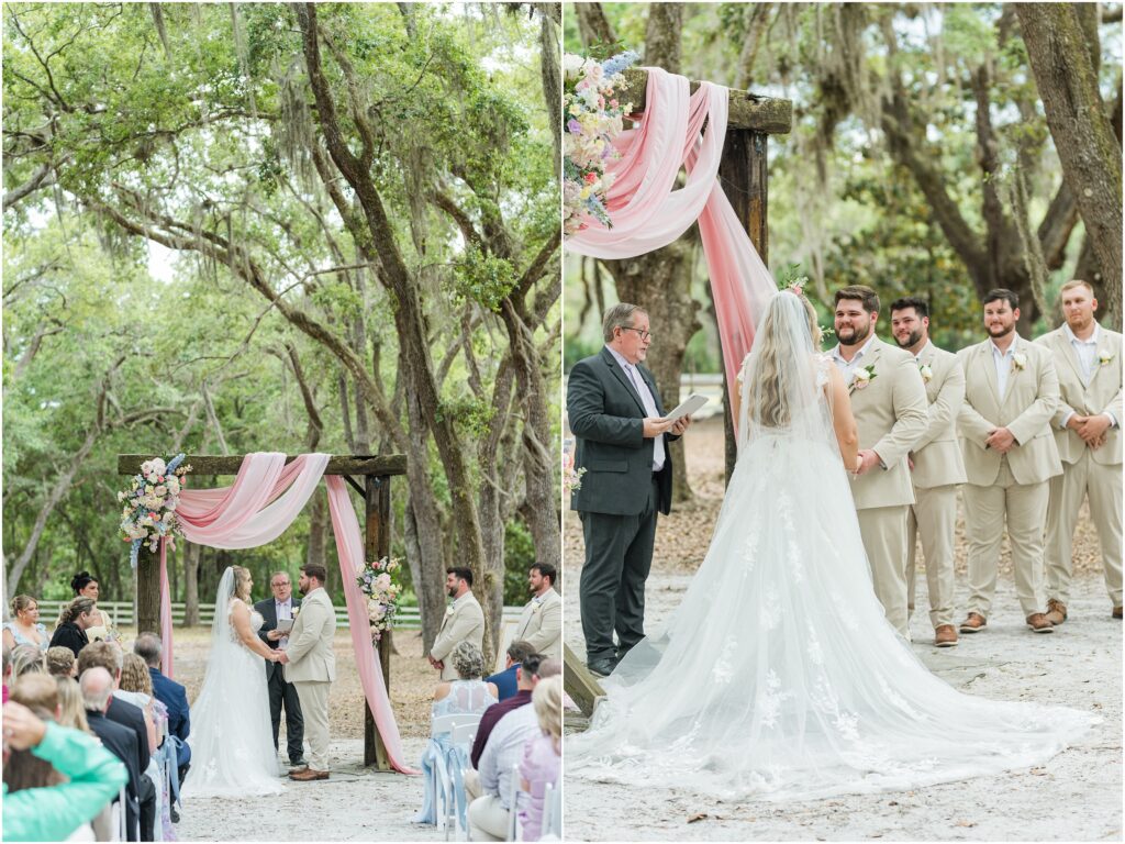 Outdoor ceremony setup at Chandler Oaks Wedding Venue in St. Augustine Florida