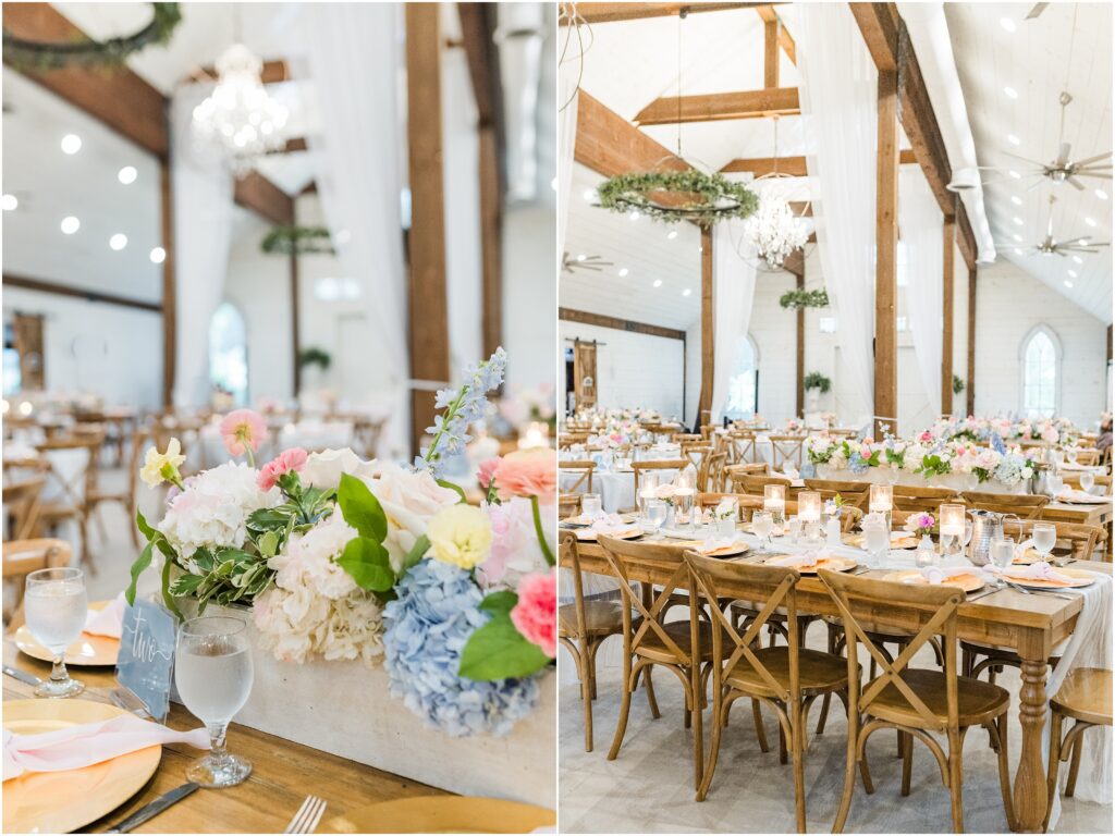 Spring wedding ceremony at Chandler Oaks Wedding Venue
