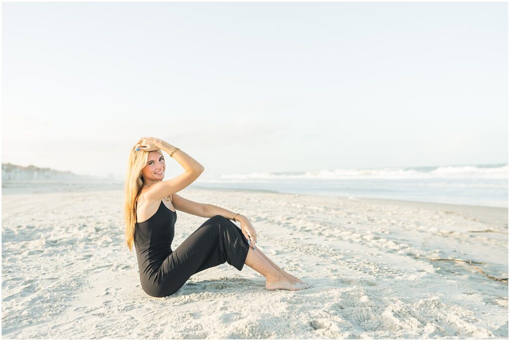 Senior pictures on the beach by a Ponte Vedra photographer