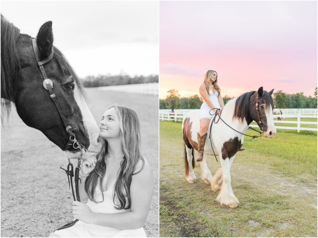 Bareback horse riding for senior pictures