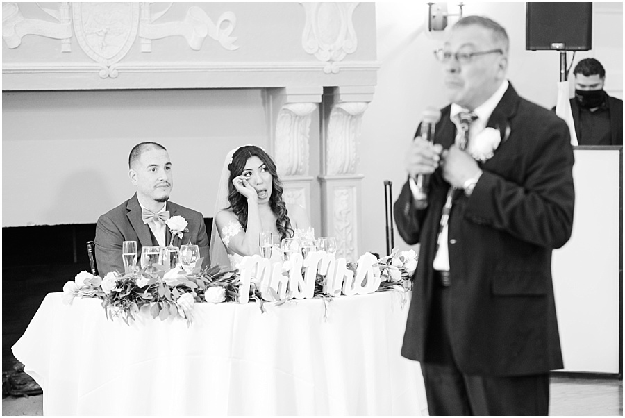 Toasts during the reception at Altadena Country Club