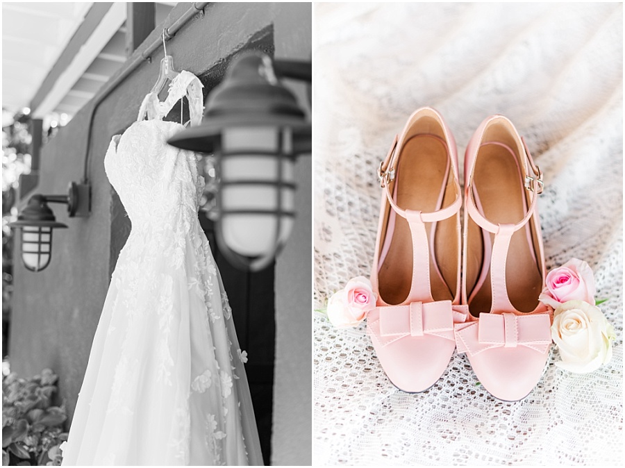 Escondido Wedding Photographer with light pink Mary Jane wedding shoes