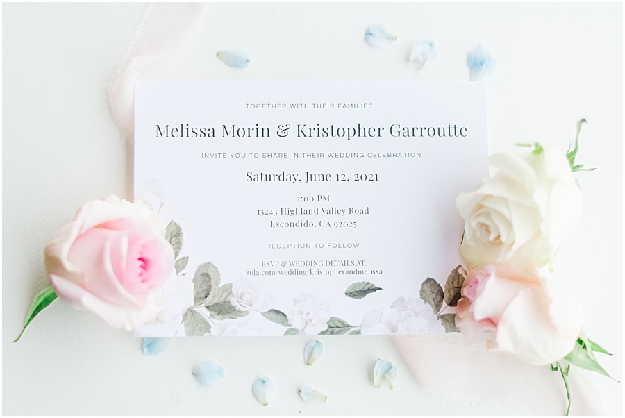 Escondido wedding invitation suite