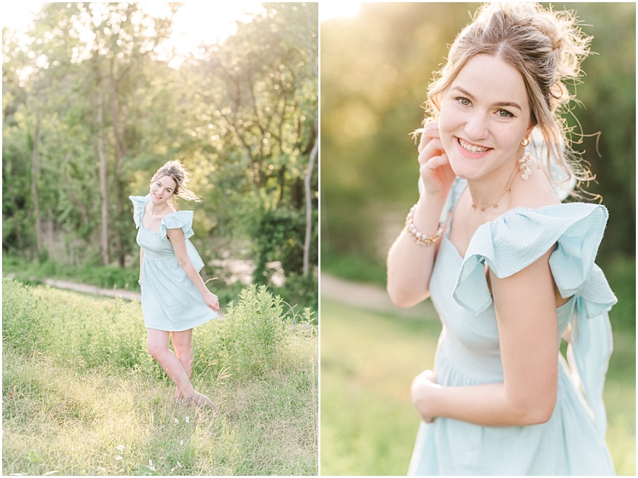 Houston senior session in the wildflowers on the Terry Hershey Trail