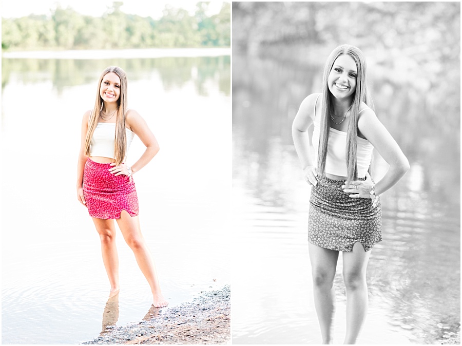 Houston senior session by a lake in Cypress, Texas
