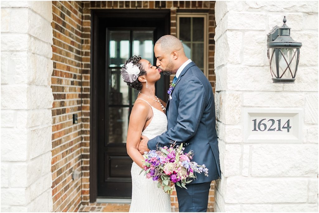 Bride and groom portraits at micro wedding in Cypress Texas