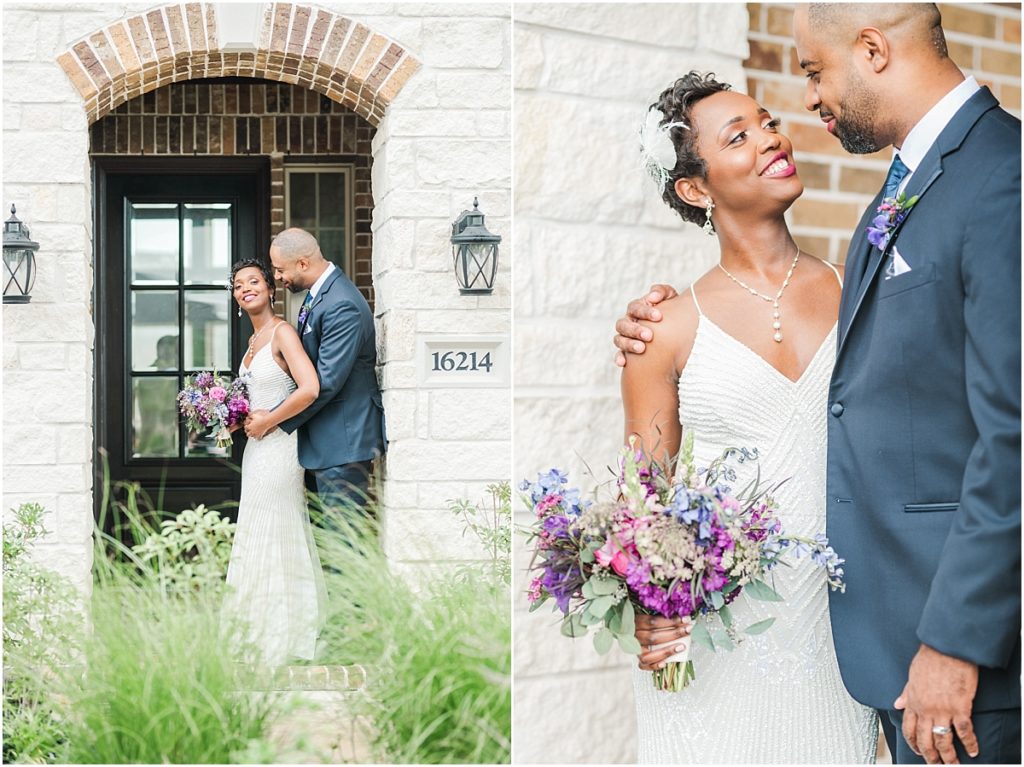 Bride and groom portraits at micro wedding in Cypress Texas
