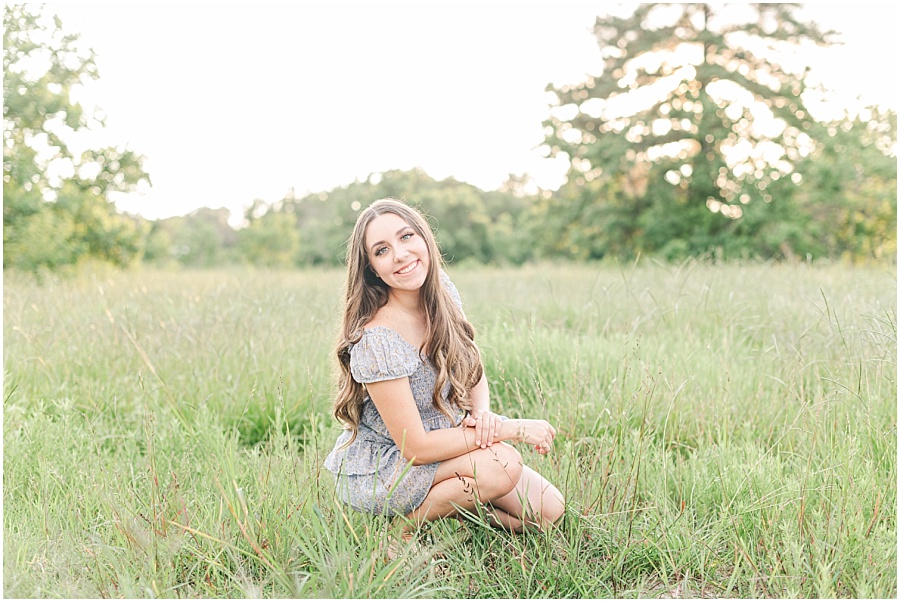 Houston senior session in the field during summer