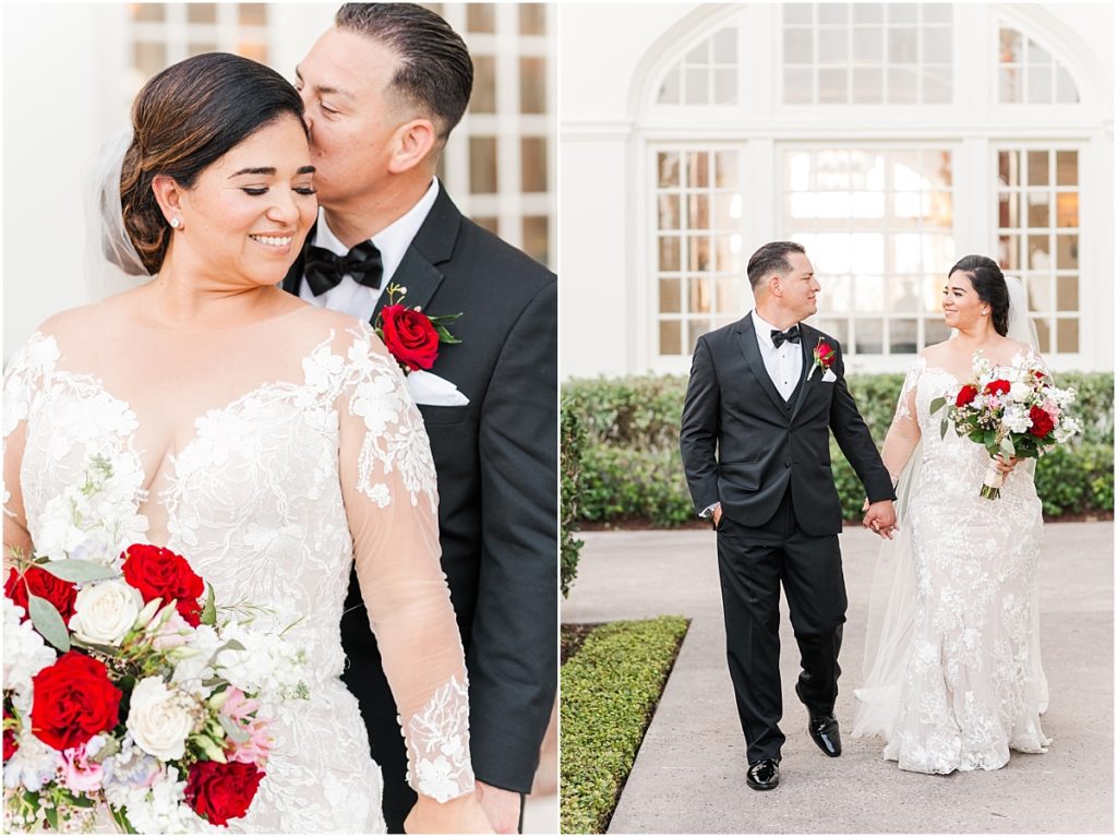Bride and Groom pictures at their Galvez Hotel Wedding in Galveston