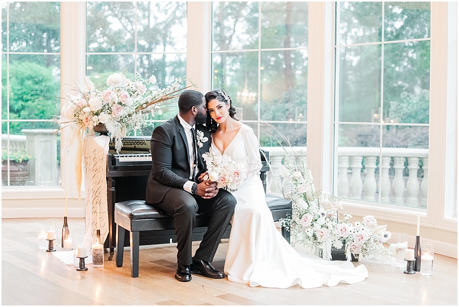 Bride and groom portraits at the Springs Cypress on a rainy day