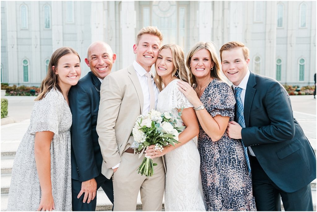 Houston LDS Temple Wedding Family Photos
