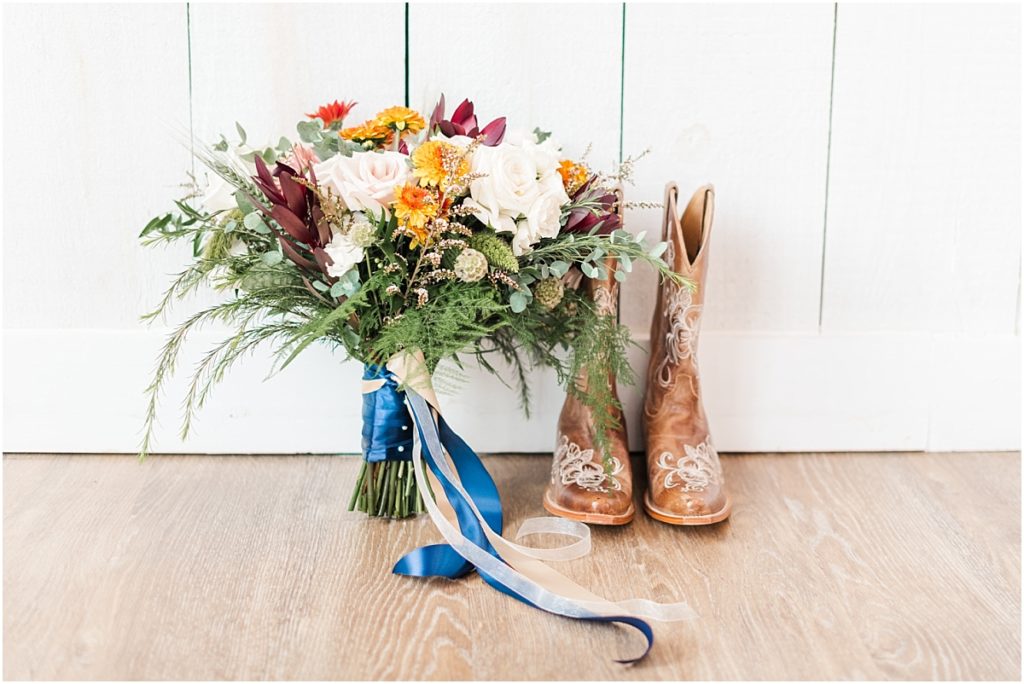 Cowboy boot wedding details at The Springs Wallisville Wedding.