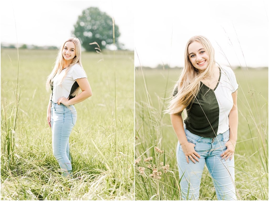 Tomball Senior Session in a field