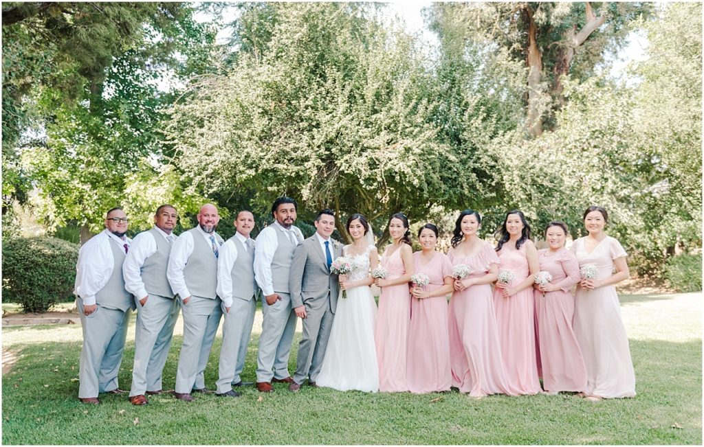 Bridal Party pictures at a green Southern California Park