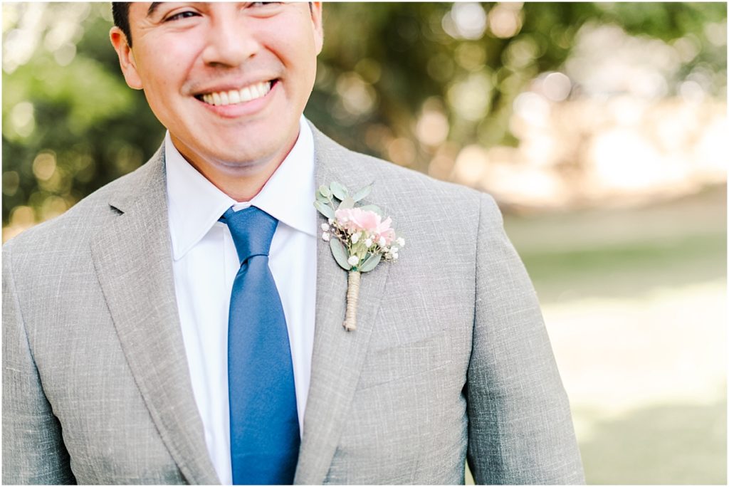 Groom pictures on his wedding day in Southern California