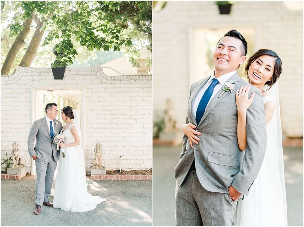 A southern California wedding with white brick