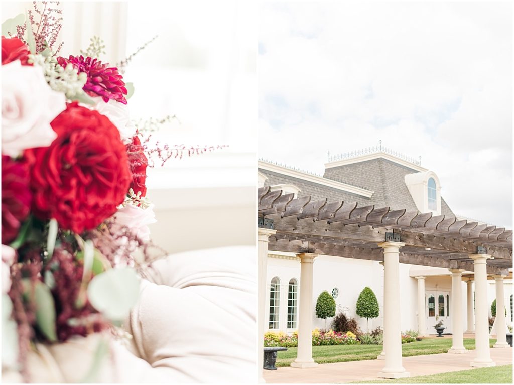 Ashton Gardens West wedding with red floral details