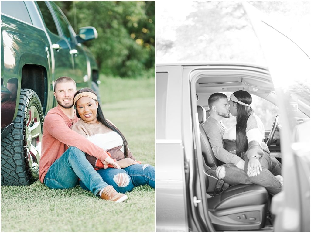 Texas Engagement Session in a Chevy Truck