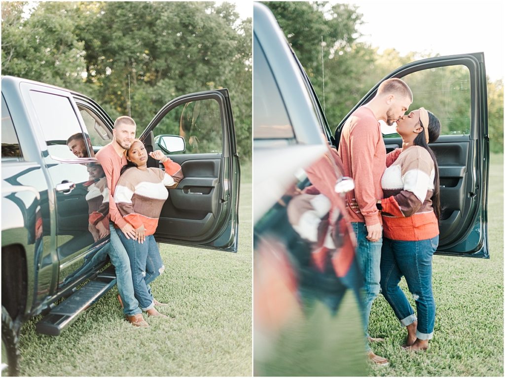 Chevy truck engagement session in Texas