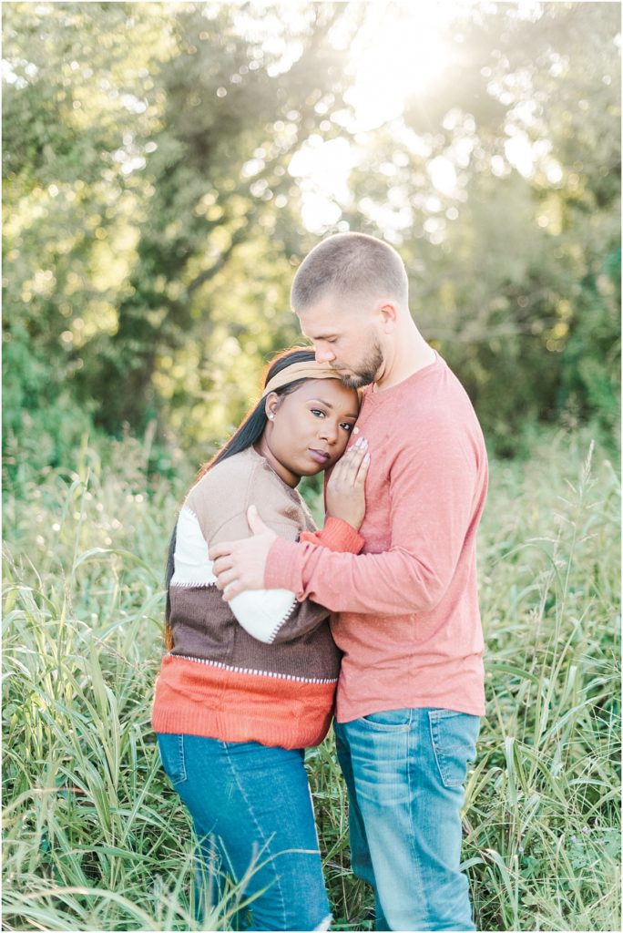 South Texas engagement session in a field