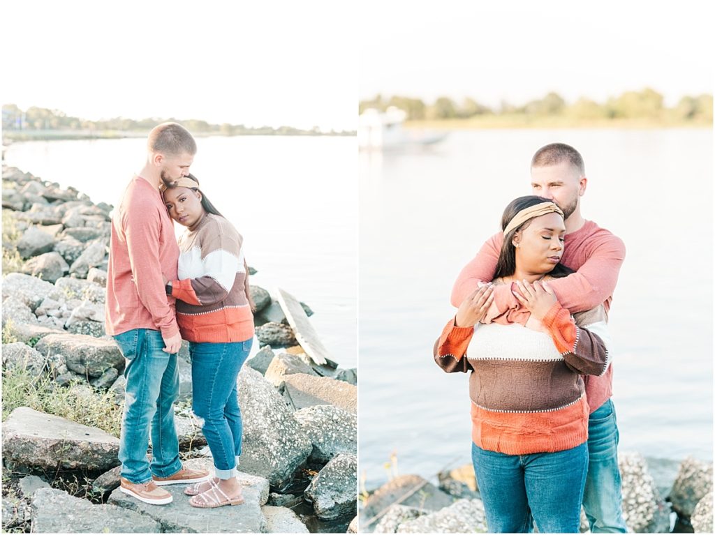 Engagement session along a Texas river