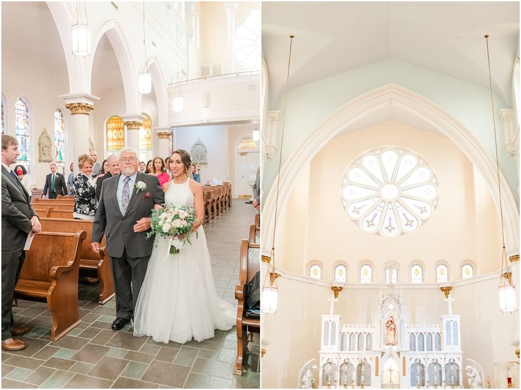 Wedding Ceremony at St. Joseph's Catholic Church in Houston