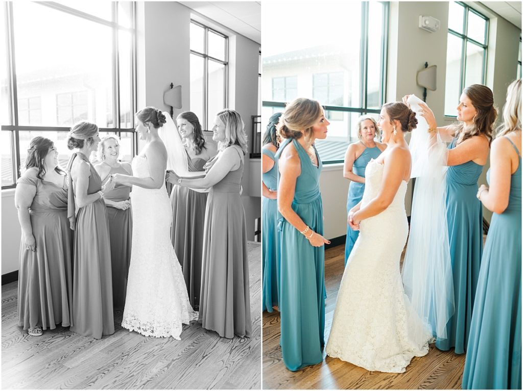 Dusty blue bridesmaids dresses
