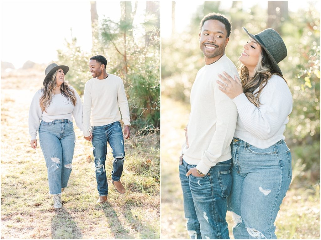 Cypress field engagement session in the winter