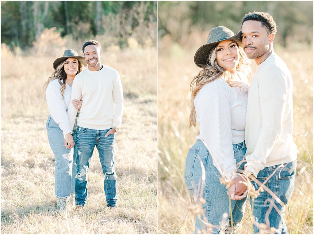 Cypress, Texas field engagement session in the winter