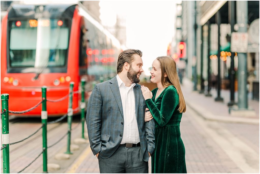 Downtown Houston Engagement Session on Main Street