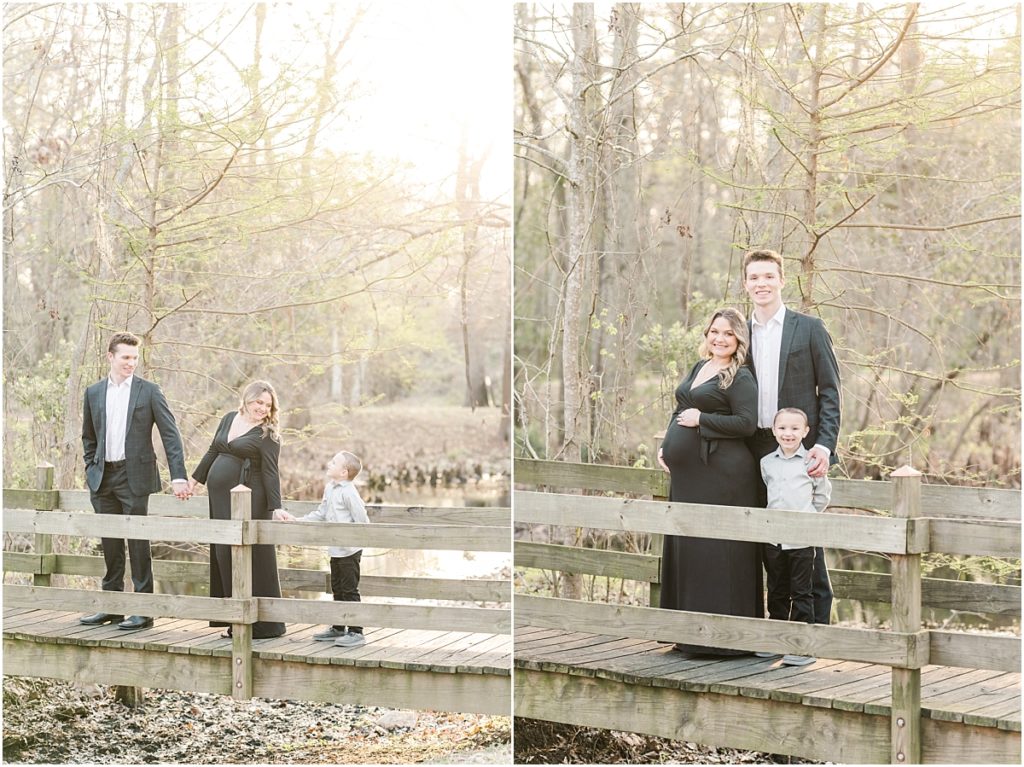 Maternity session on a bridge in Houston