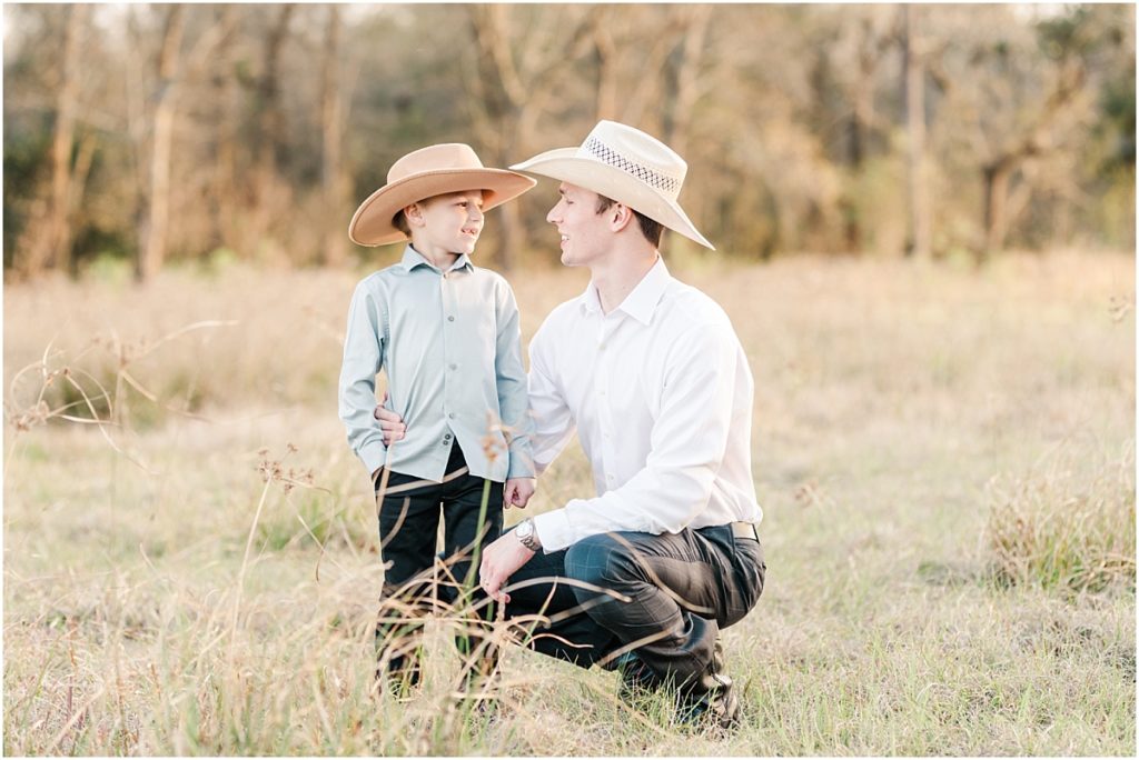 Father and son picture with cowboy hats