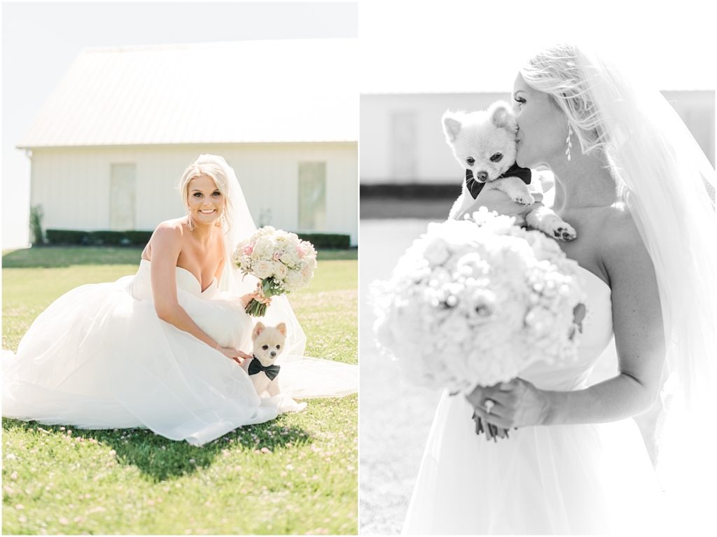 Bridals with puppy at The Farmhouse
