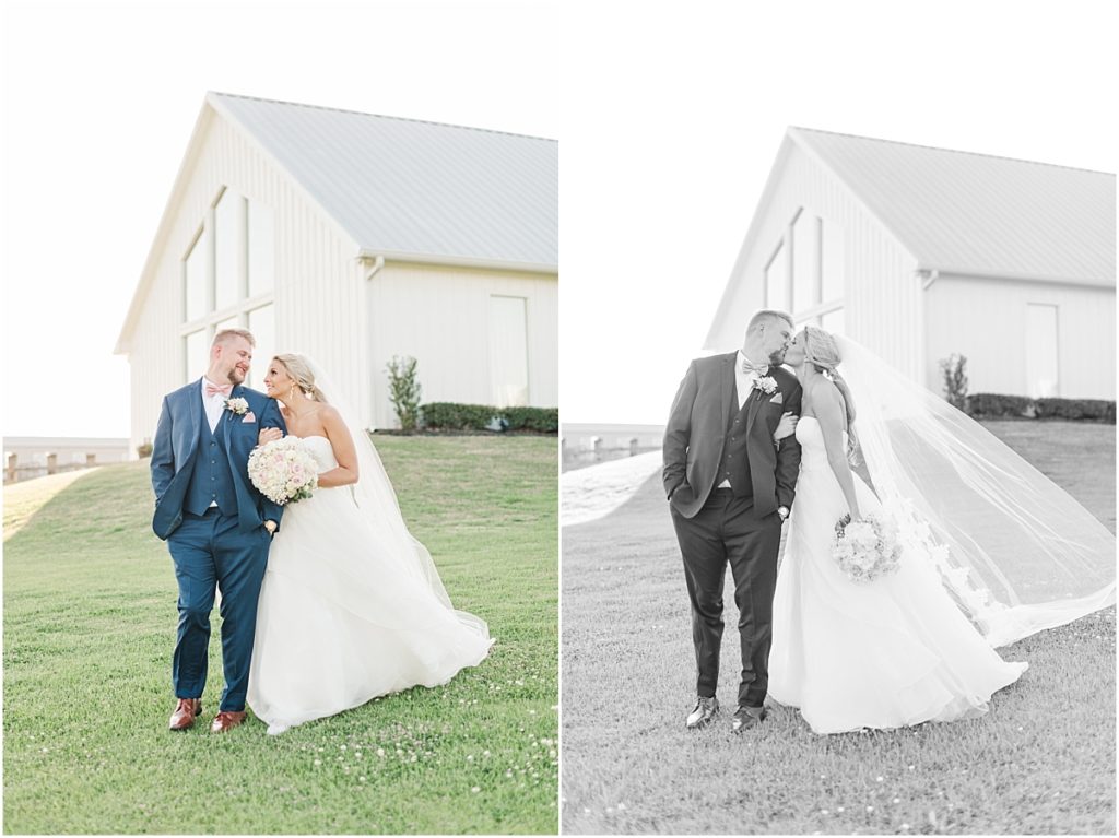 Bride and groom pictures at The Farmhouse