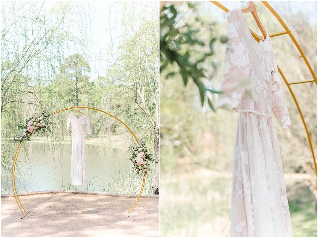 Wedding Dress hanging at Forever 5 Events