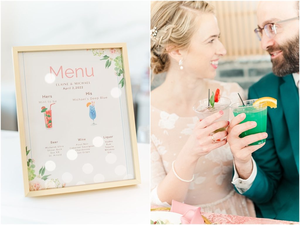 Specialty drink menu at Forever 5 Events