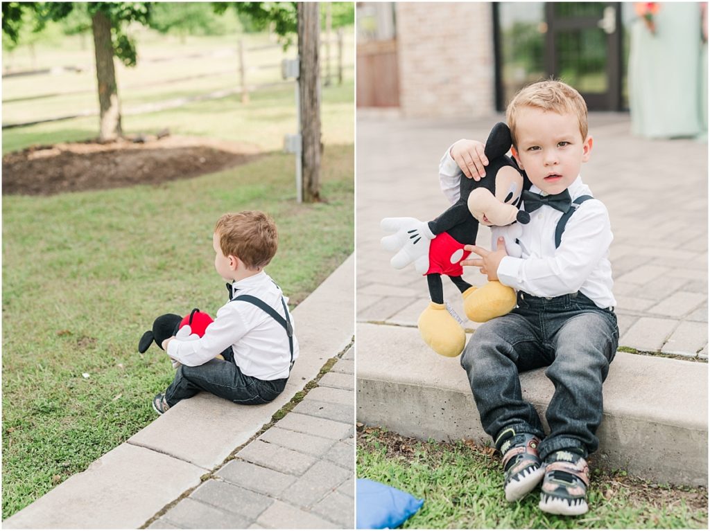 Ring Bearer with Mickey Mouse at Beckendorff Farms