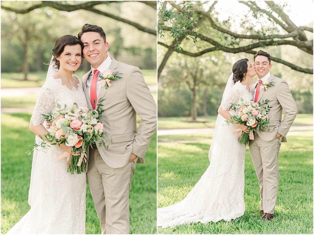 Bride and groom pictures at their reception in Cypress, Texas