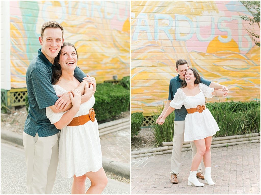 Retro Engagement session with colorful murals