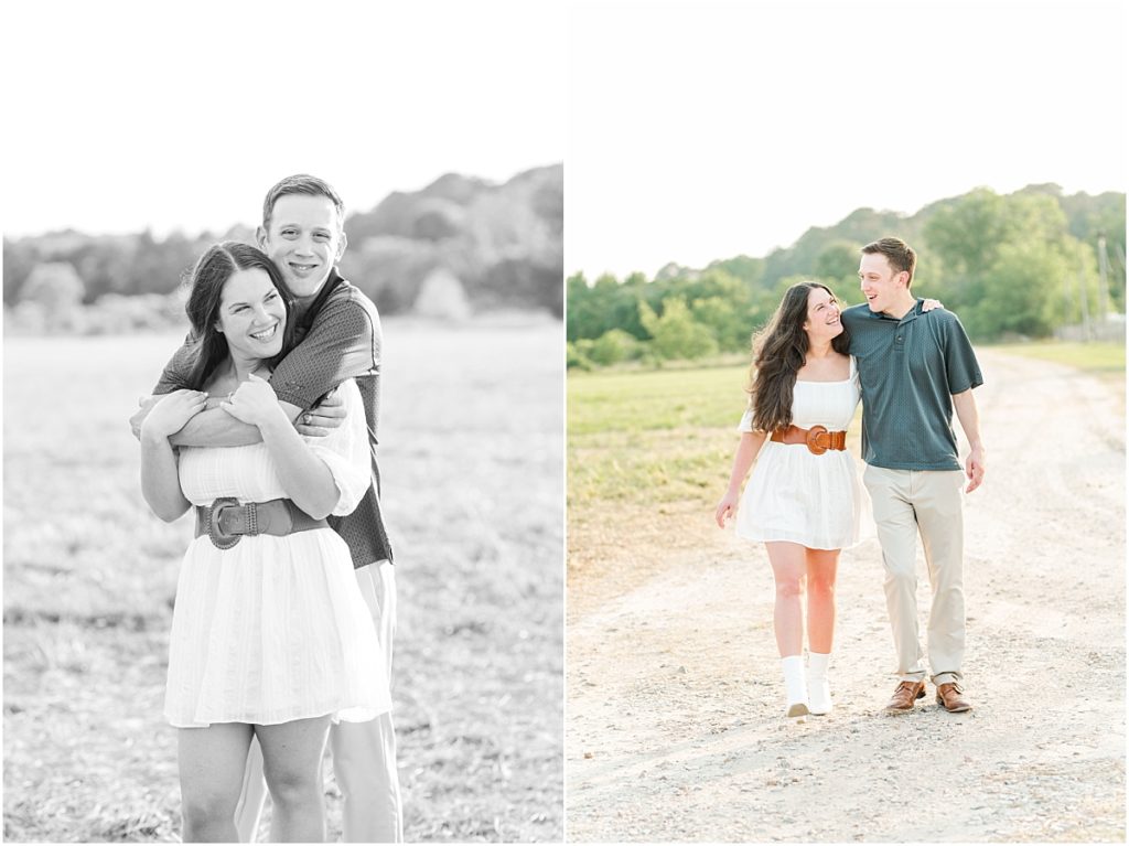 Engagement session in a field in Old Town Spring