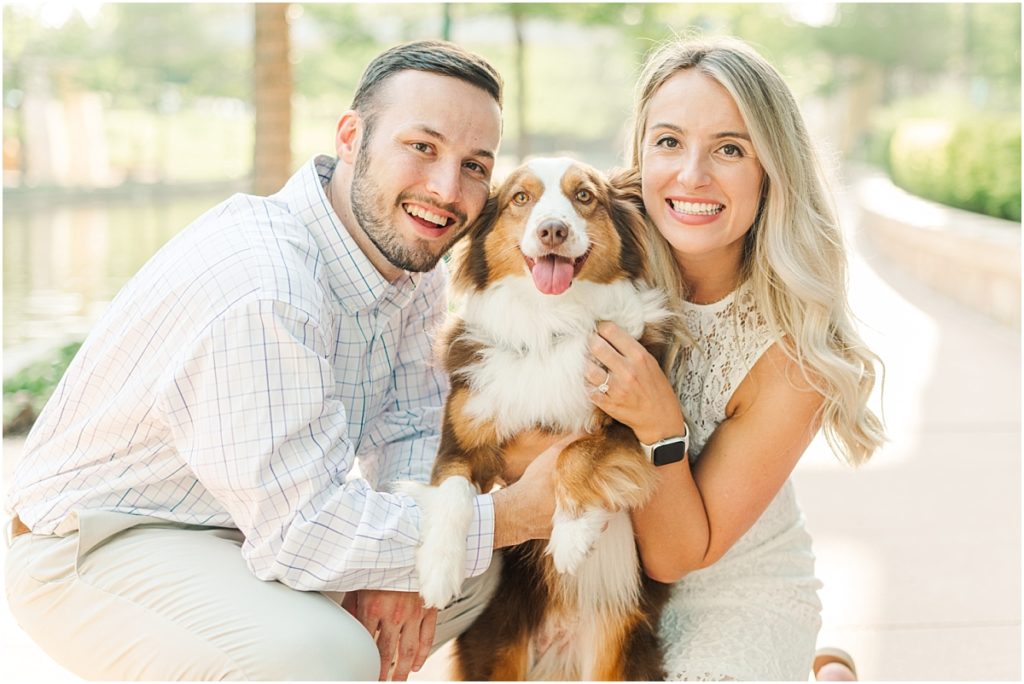 Engagement Session with dog in Houston
